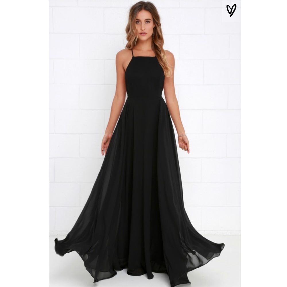 Maxi prom dress in black (New)